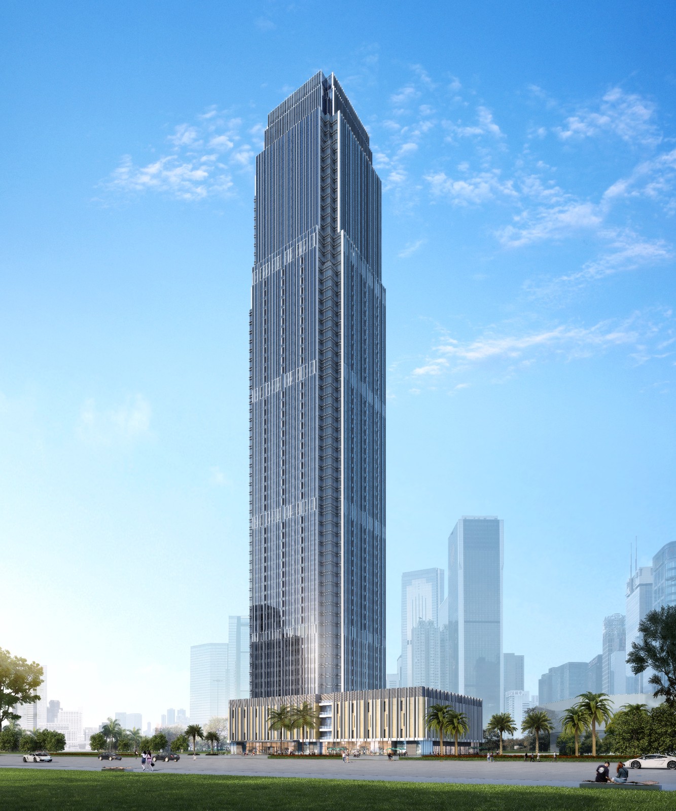 防城港金港中心-日景-塔楼蓝灰色玻璃幕墙.jpg